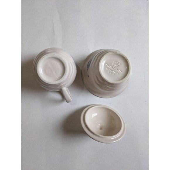 Maison Blue by PFALTZGRAFF cream and covered sugar bowl set blue white Rooster - Picture 9 of 11